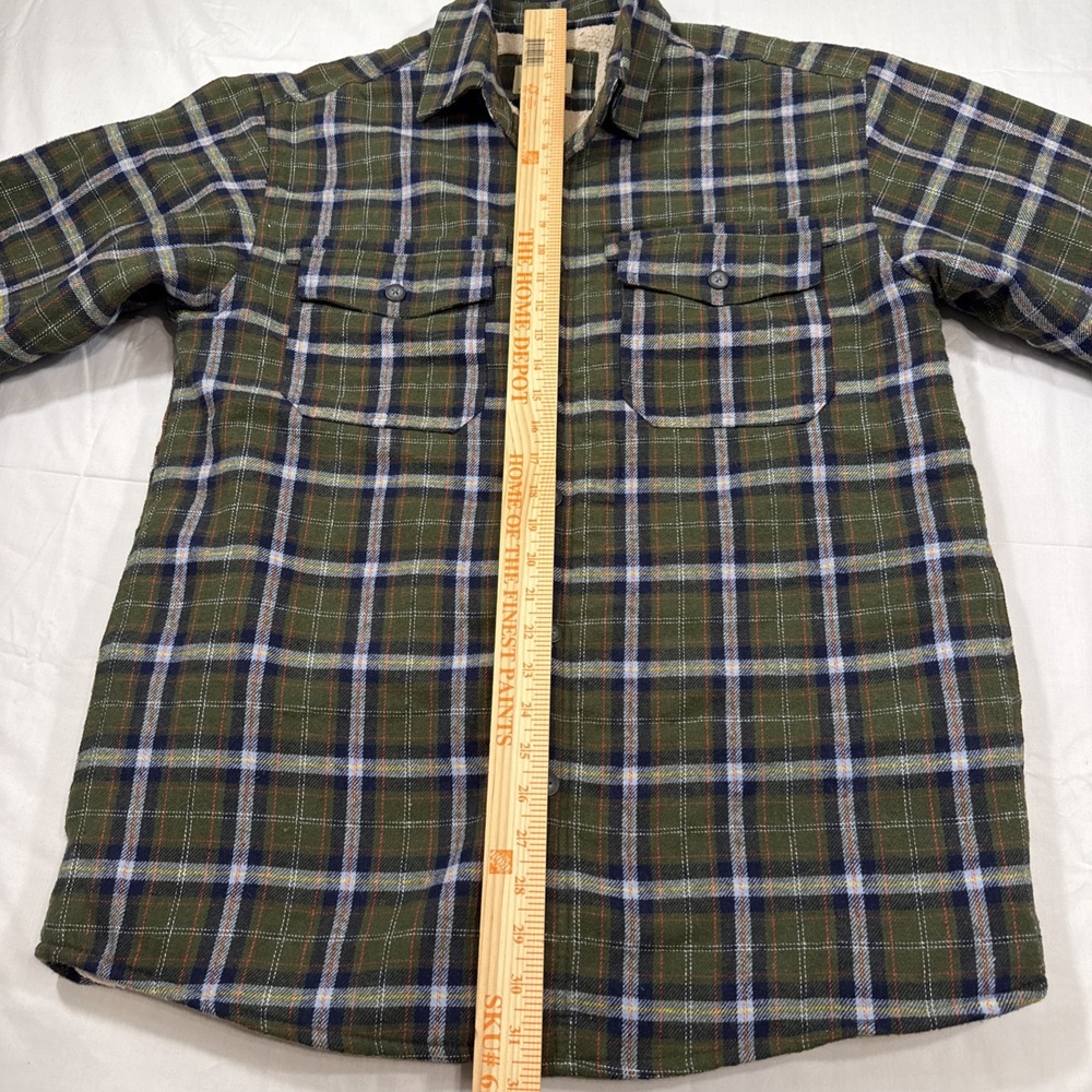 FLANNEL SHERPA LINED LEVIS Mens Medium Shacket JACKET FLAP‎ POCKETS COAT - Picture 6 of 10